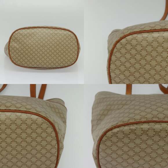 CELINE Macadam Canvas Tote Bag Beige Gold - Picture 10 of 12
